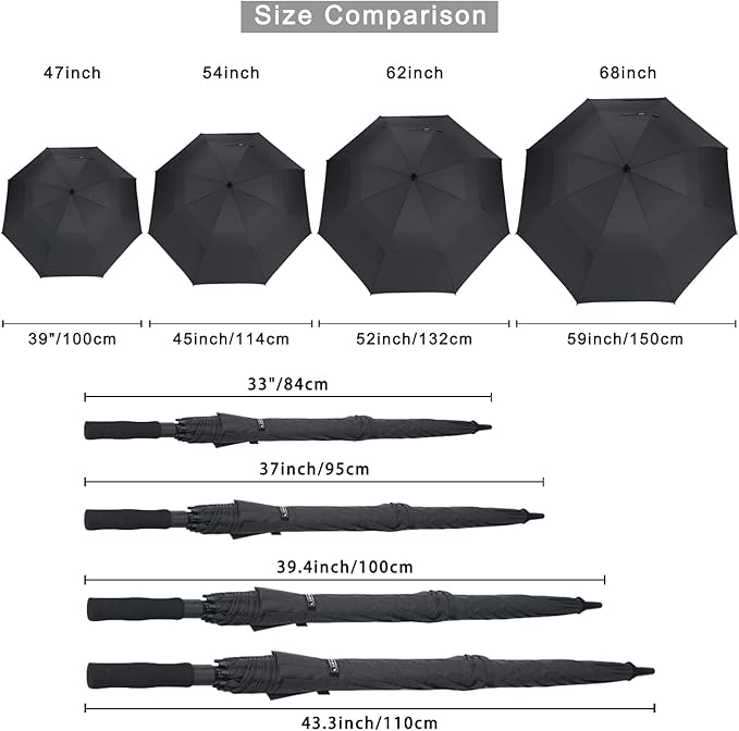 G4Free 47/54/62/68/72 Inch Automatic Open Golf Umbrella Oversize Extra Large - Image 9