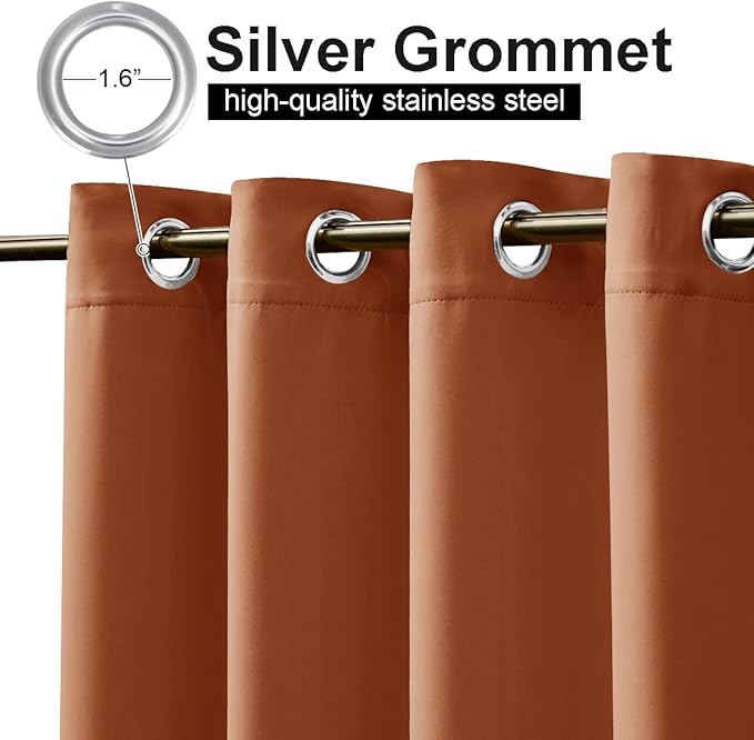 NICETOWN Patio Outdoor Curtains Waterproof, Thermal Insulated Stainless Steel - Image 2