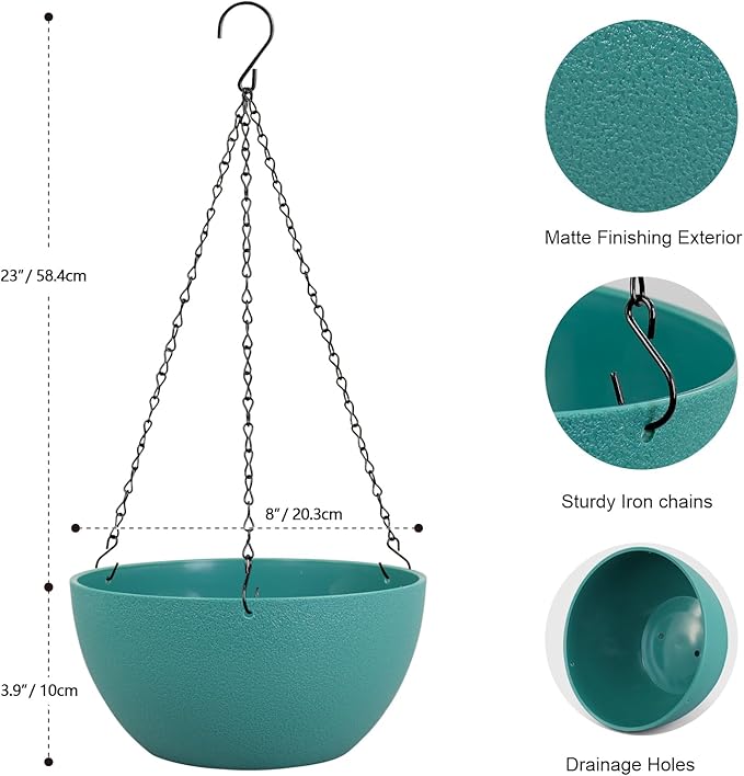 8 inch Small Hanging Planters Plant Pots - Image 2