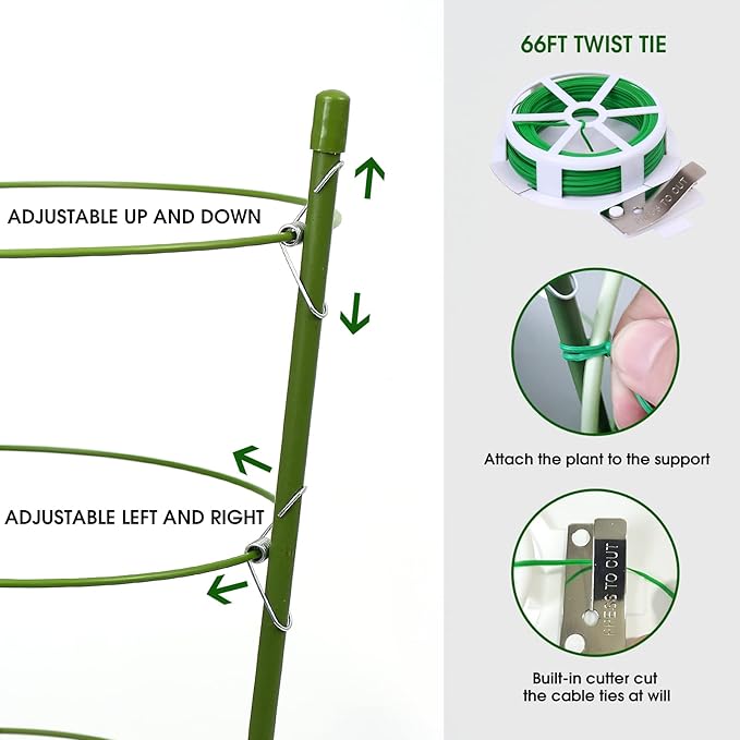 4 Pack Plant Support Tomato Cages - Image 4