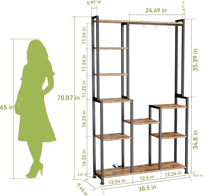 C2 Plant Stand Indoor with Grow Lights, Indoor Tiered Metal Plant Stand 70.87" - Image 6