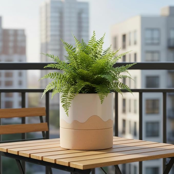 Nihow Self Watering Plant Pot: 6 Inch Ceramic Planter - Image 6