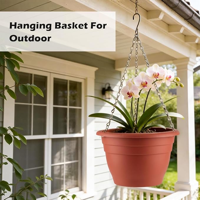 Hanging Planters 10 Inch, Self Watering Hanging Basket - Image 3