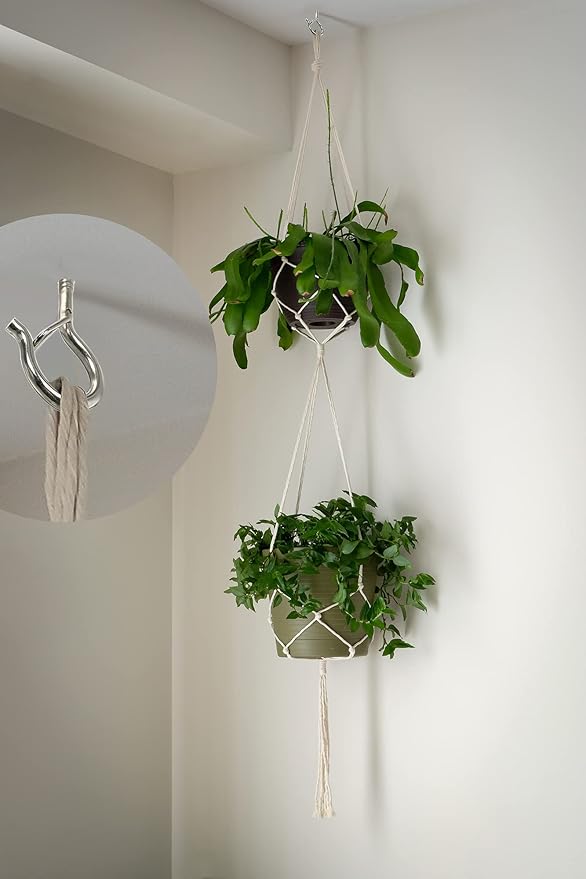 PlusRoc 20 Pack Ceiling Hooks for Hanging Plants Outdoor String Lights Heavy - Image 5