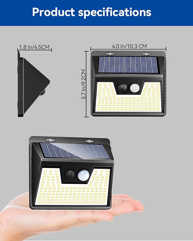 Peasur LED Solar Lights Outdoor Motion Sensor, 2 Packs Waterproof Solar Power - Image 8