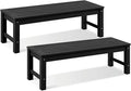 Psilvam Knight Bench Set of 2, Two Person Outdoor Poly Lumber Patio Backless by PsilvamGardenFurniture
