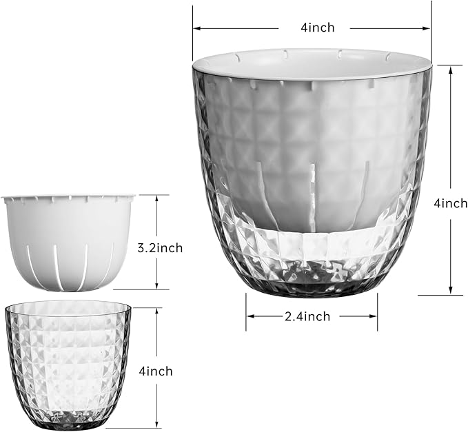 Self Watering Pots for Indoor Plants, Flower Pots, Self Watering Plant Pot-6pcs - Image 2