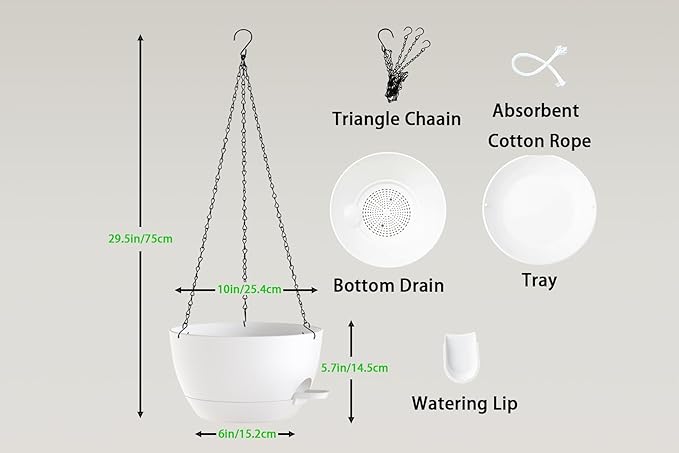 Hanging Planters, Matte Plastic Planters - Image 2