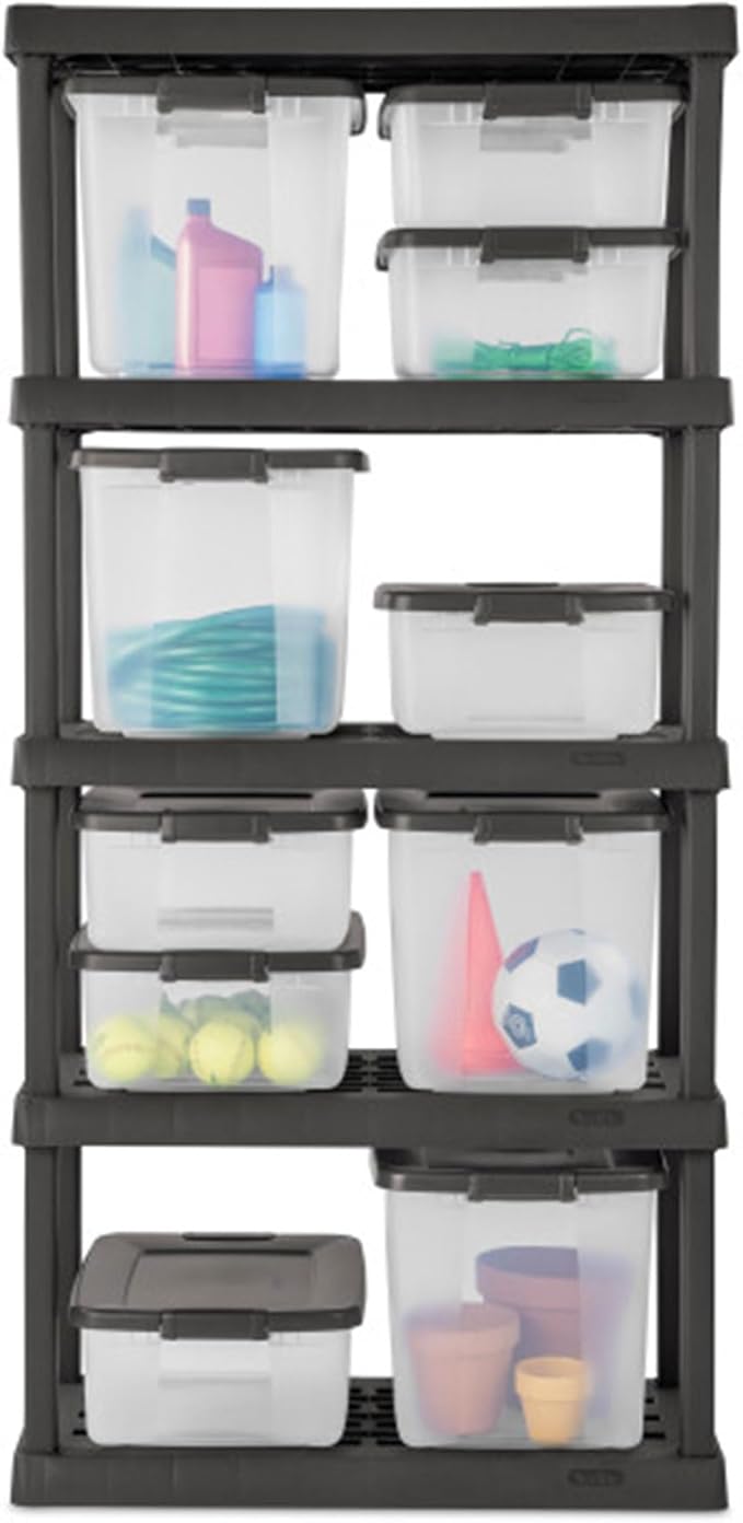 Sterilite 18-Pack Plastic Storage Bins w/ Lids, Shelf Totes Clear Containers - Image 8