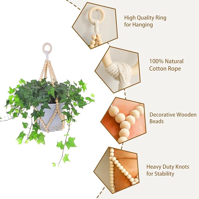 Artilady 2 Pack Beaded Plant Hanger Indoor - Image 4