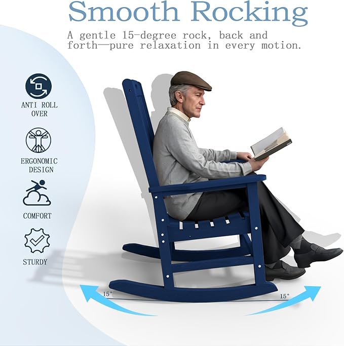 Oversized Rocking Chair Set of 8, Outdoor Rocking Chair - Image 10