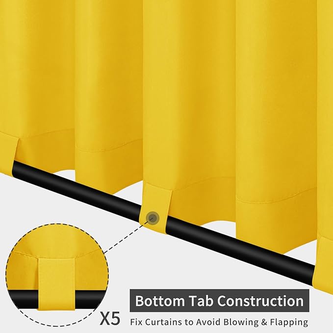 Easy-Going Outdoor Patio Curtains Detachable Tab Top Windproof Weatherproof - Image 3