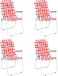 VINGLI Patio Lawn Webbed Folding Chairs Set of 4, Outdoor Beach Chair Portable by VINGLI