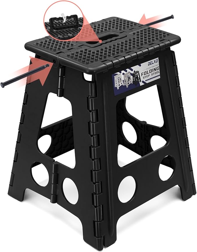 Delxo Folding Step Stool 16 Inch, Non-Slip Foldable Stools - Image 9