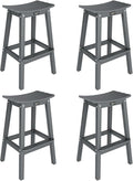 VINGLI 29 Inch Outdoor Bar Stools Set of 4, HDPE Weather Resistant Barstools by VINGLI