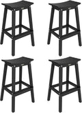VINGLI 29 Inch Outdoor Bar Stools Set of 4, HDPE Weather Resistant Barstools by VINGLI