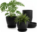 7.5 Inch Black Thickened Plastic Plant Pots by RooTrimmer