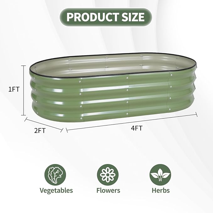 1MORE Galvanized Raised Garden Bed- Planter Garden Boxes Outdoor, Raised Beds - Image 5