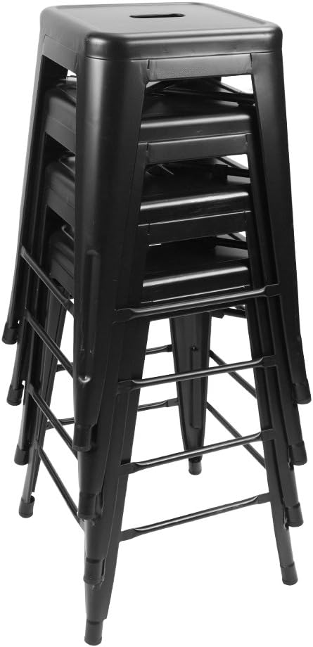 Devoko Metal Bar Stools 24" Indoor Outdoor Stackable Barstools Modern Style - Image 4