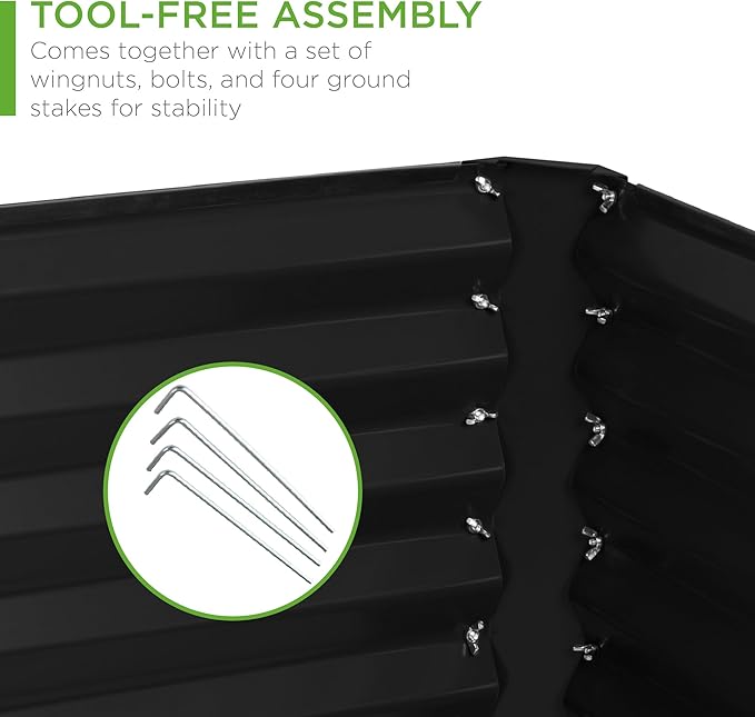 Best Choice Products 6x3x2ft Outdoor Metal Raised Garden Bed, Deep Root Box - Image 5