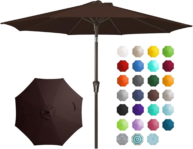 JEAREY 9FT Outdoor Patio Umbrella Outdoor Table Umbrella by JEAREYOutdoorsCollection