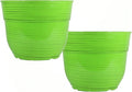 Garden Elements Indoor/Outdoor Glazed Brushed Happy Plastic Planter, Bright by GardenElements