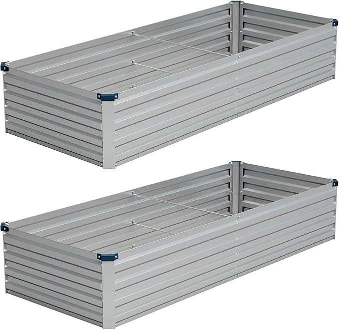 Vengarus 8x2x1FT Galvanized Raised Garden Bed-Outdoor Planter Box by Vengarus