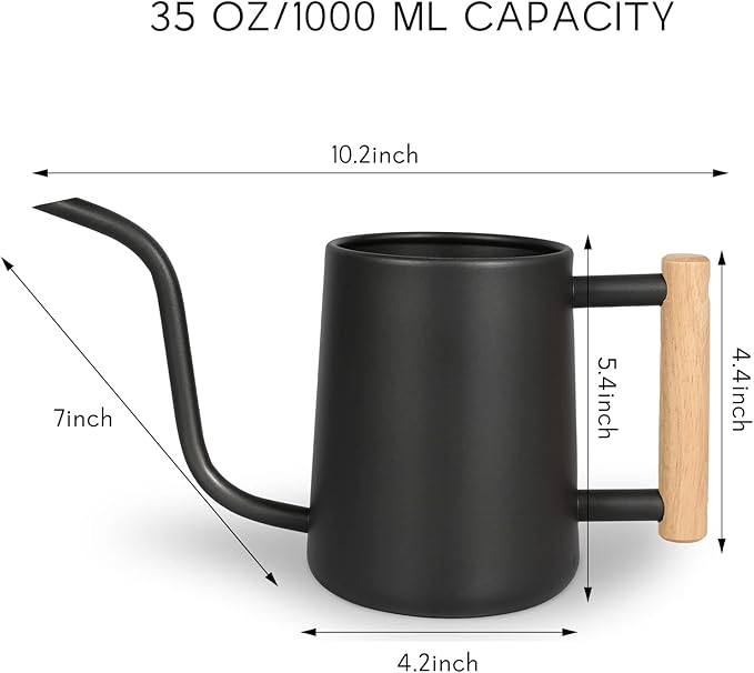 Watering Can for Indoor Plants, 35 oz/1000 ml Metal Stainless Steel Pot - Image 7
