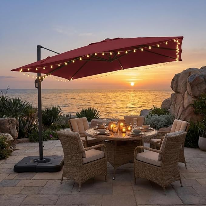 HOTEEL10x10ft Patio Umbrella Cantilever Umbrellas - Image 2