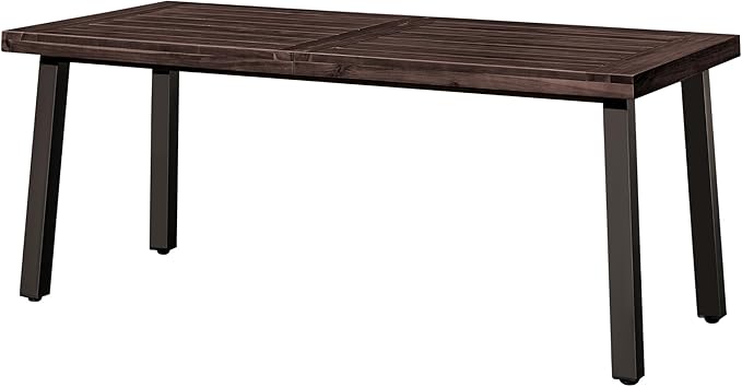 Devoko Home Acacia Wood Dining Table 6-Person Indoor Outdoor Table - Image 3