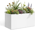 Galvanized Steel Garden Planter 36” x 12” x 16” White Metal Planter Box Modern by DISCOVERINGBEAUTY