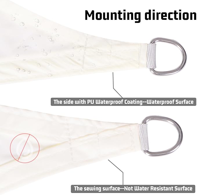 LOVE STORY Rectangle 6'x6' Waterproof Sun Shade Sail Canopy UV Block - Image 3