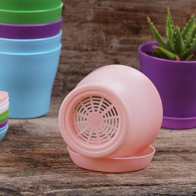 TDHDIKE 10 Pcs Plastic Planters Indoor Pots, Mini Flower Seedlings Nursery - Image 2