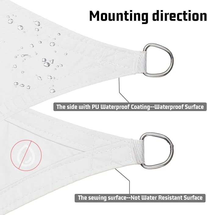 LOVE STORY Rectangle 6'x12' Waterproof Sun Shade Sail Canopy UV Block - Image 3