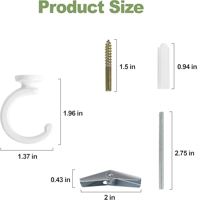 2PCS Ceiling Hooks for Hanging Plants, Heavy Duty Plant Swag Hooks, Hanging - Image 6