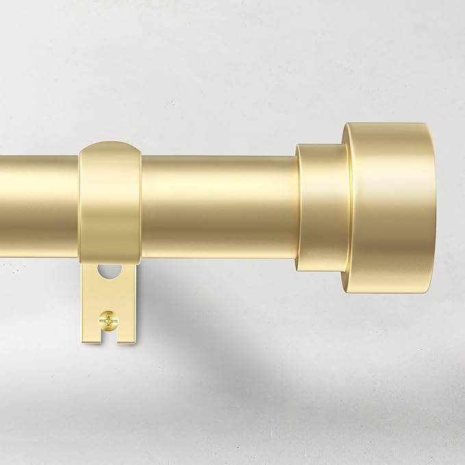 Time Forest Curtain Rods for Windows 28 to 48, 1 Inch Adjustable Gold Heavy by TimeForest