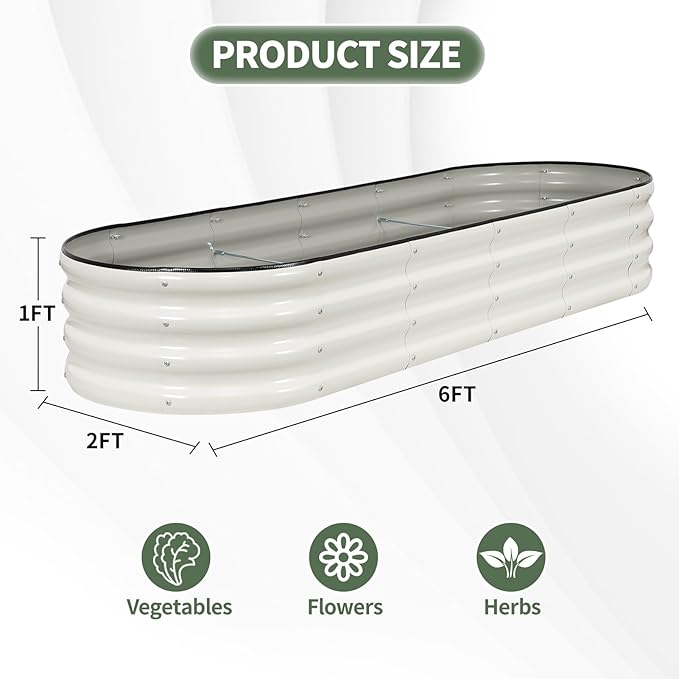 1MORE Galvanized Raised Garden Bed- Planter Garden Boxes Outdoor, Raised Beds - Image 6