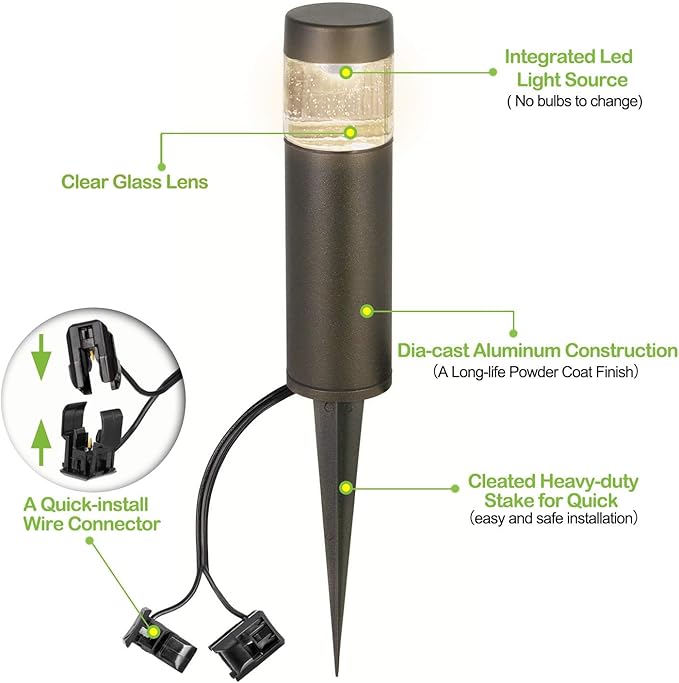 hykolity Low Voltage Landscape Lights, 3W 191LM 12V-24V LED Round Bollard Light - Image 3