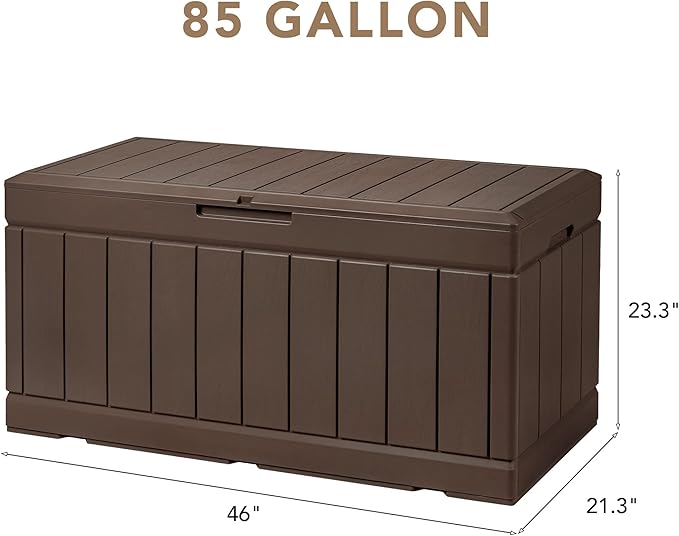 Devoko 85 Gallon Deck Box Lockable Resin Outdoor Storage Box waterproof Outdoor - Image 7