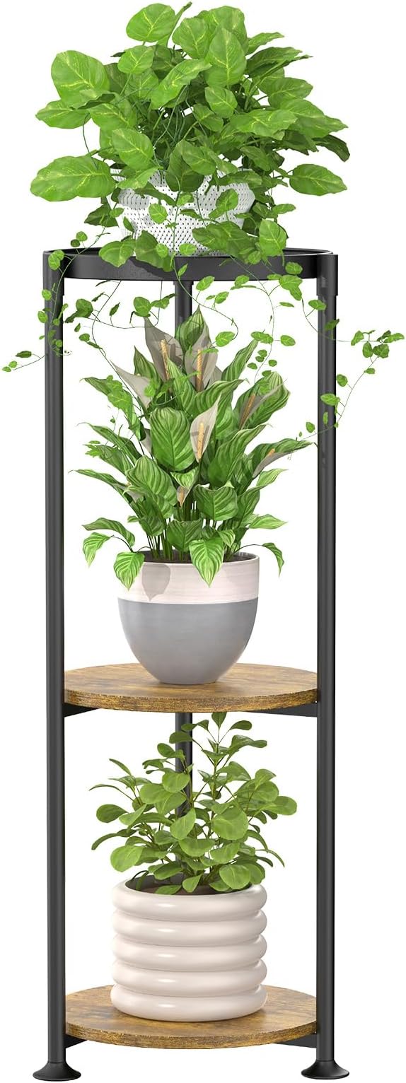iDavosic.ly 3 Tier Corner Plant Stand Indoor, 34 Inch Tall Vertical Metal by iDavosicly