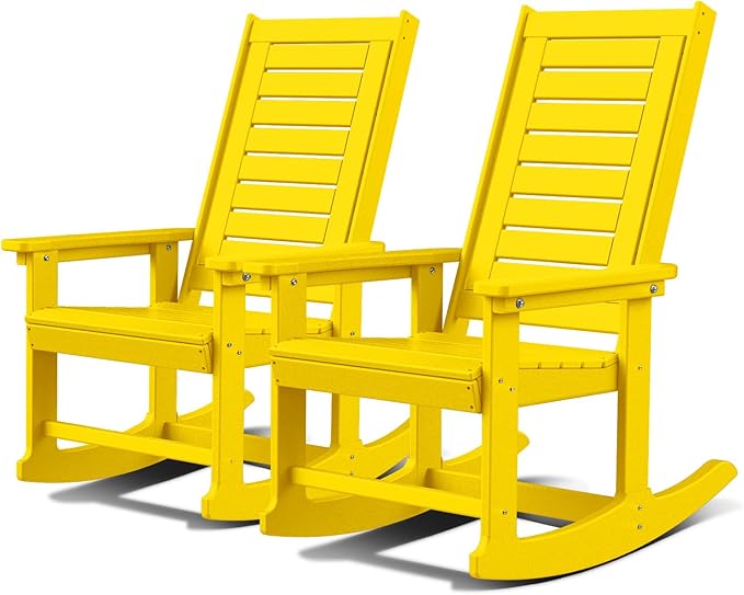 GREENVINES Outdoor Rocking Chairs | Set of 2 | Porch Rocker | HDPE Plastic | by GreenVines