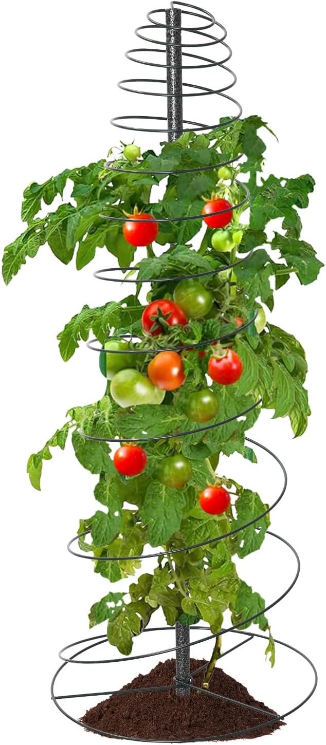 2 Pack Spiral Trellis for Climbing Plants Outdoor, 45 Inch Tall Heavy Duty by EUIJOIP