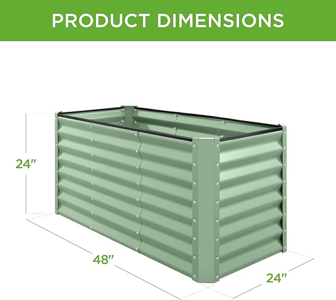 Best Choice Products 4x2x2ft Outdoor Metal Raised Garden Bed, Deep Root Box - Image 3