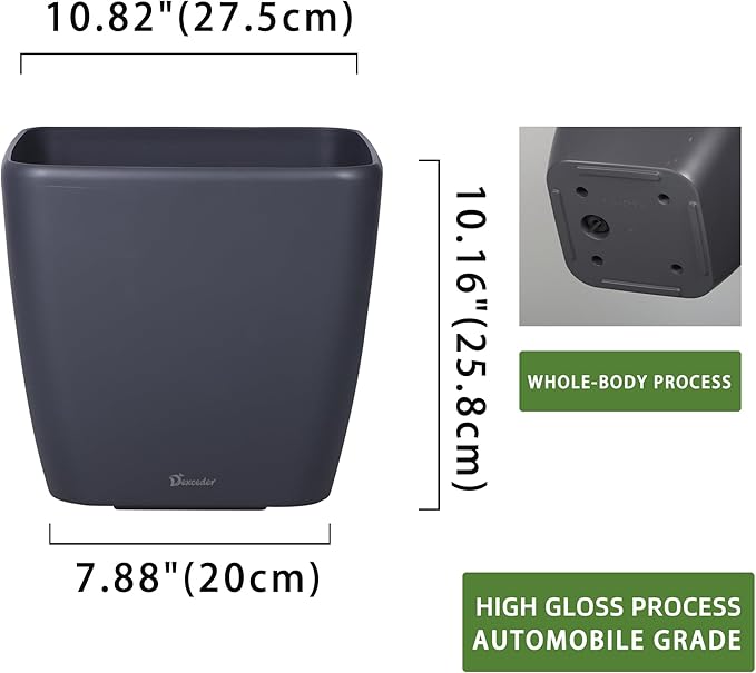 Dexceder 11x10 Self Watering Planter Indoor Outdoor, Inner Mat Design, - Image 3