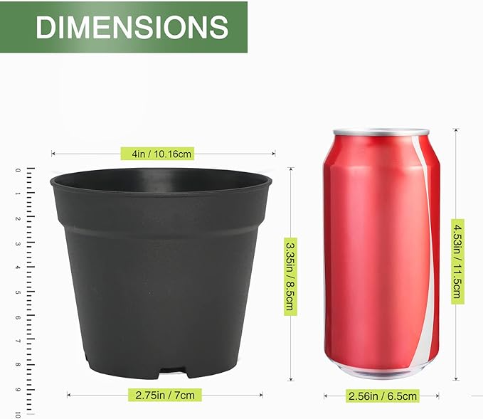 4 inch Small Plant Pots, 28 Pack Plastic Planters - Image 2