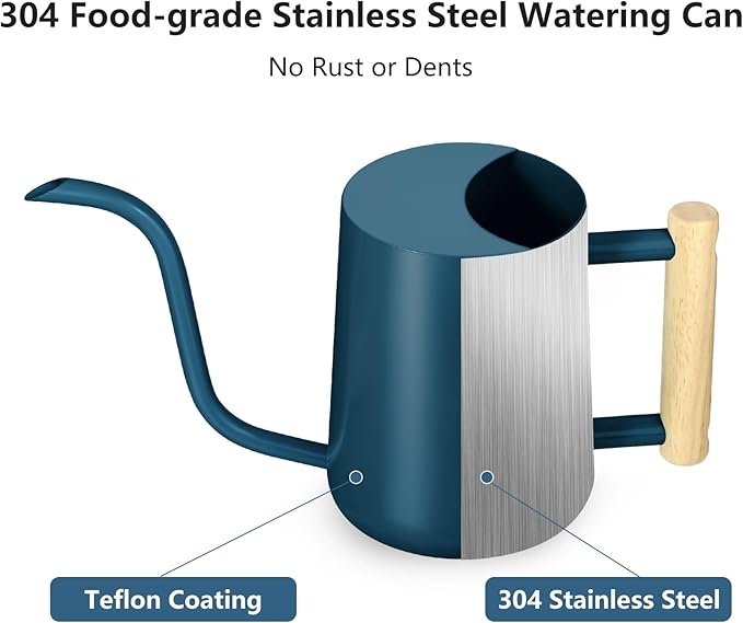 Watering Can Indoor Plants, 35oz Small Stainless Steel Metal Watering Can - Image 6