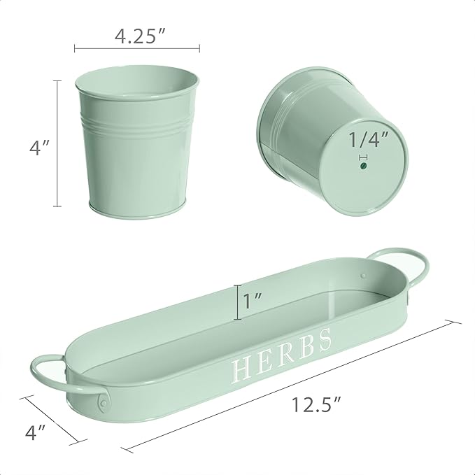 Barnyard Designs Indoor Herb Garden Planter Set - Image 4