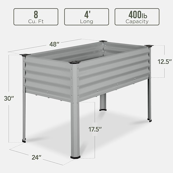 Best Choice Products 48x24x30in Galvanized Raised Garden Bed, Metal Elevated - Image 2