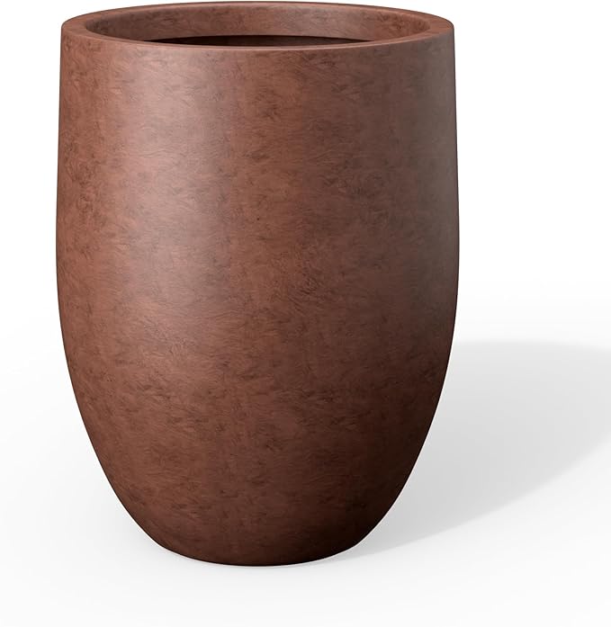Kante 21.7" H Rusty Tall Planter, Large Outdoor Indoor Decorative Pot by Kante