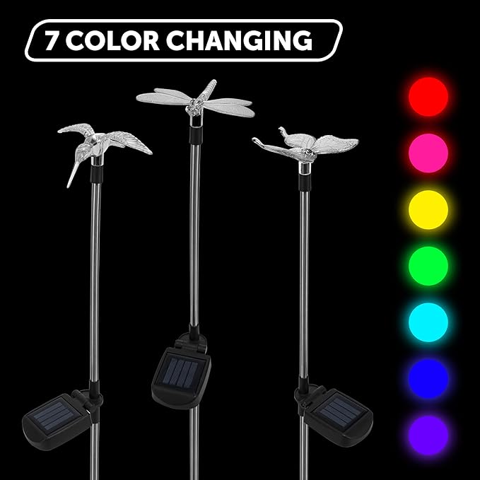 GIGALUMI Solar Garden Lights, 6 Pack Solar Butterfly Lights Decoration - Image 8